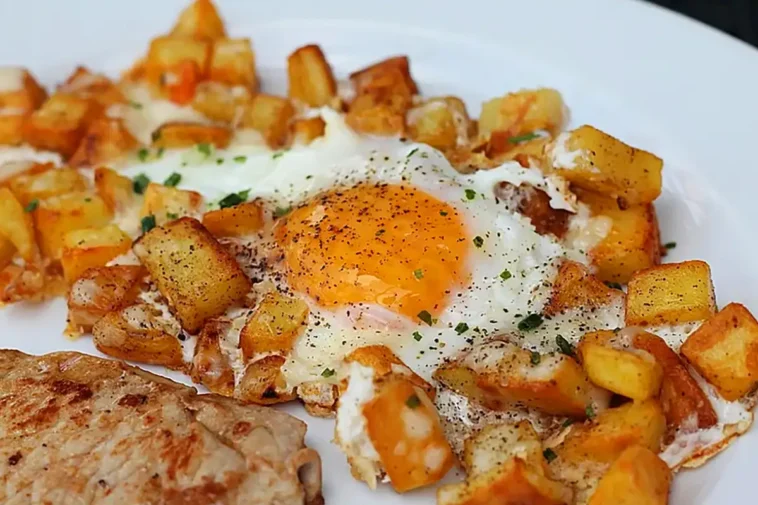 Bratkartoffeln mit Ei und Käse Rezept