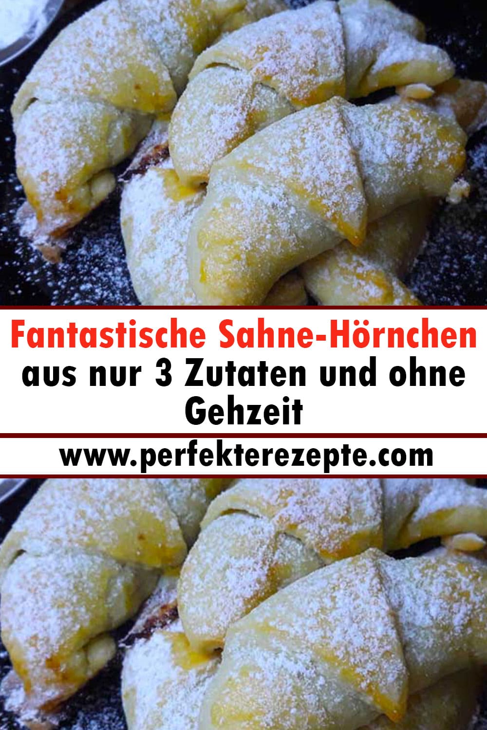 Fantastische Sahne-Hörnchen Rezept aus nur 3 Zutaten und ohne Gehzeit