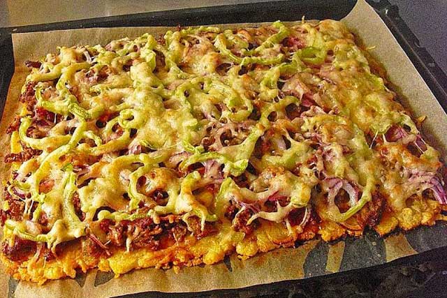 Kartoffelpizza mit Hackfleisch Rezept,ohne Hefeteig!