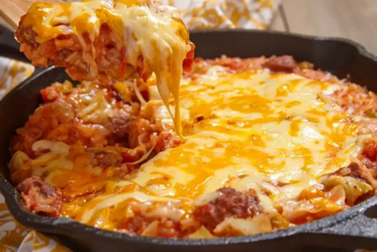 Reis Hackfleisch Auflauf mit Knoblauch Rezept