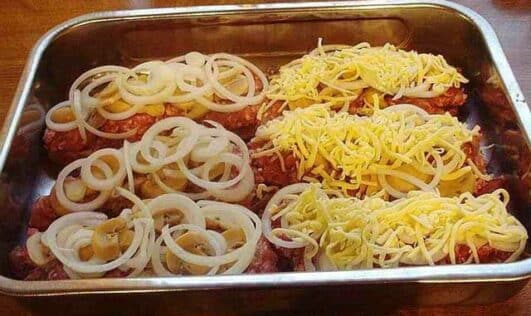 Sahneschnitzel mit Mett &amp; Käse Rezept, überbacken - Schnelle und ...