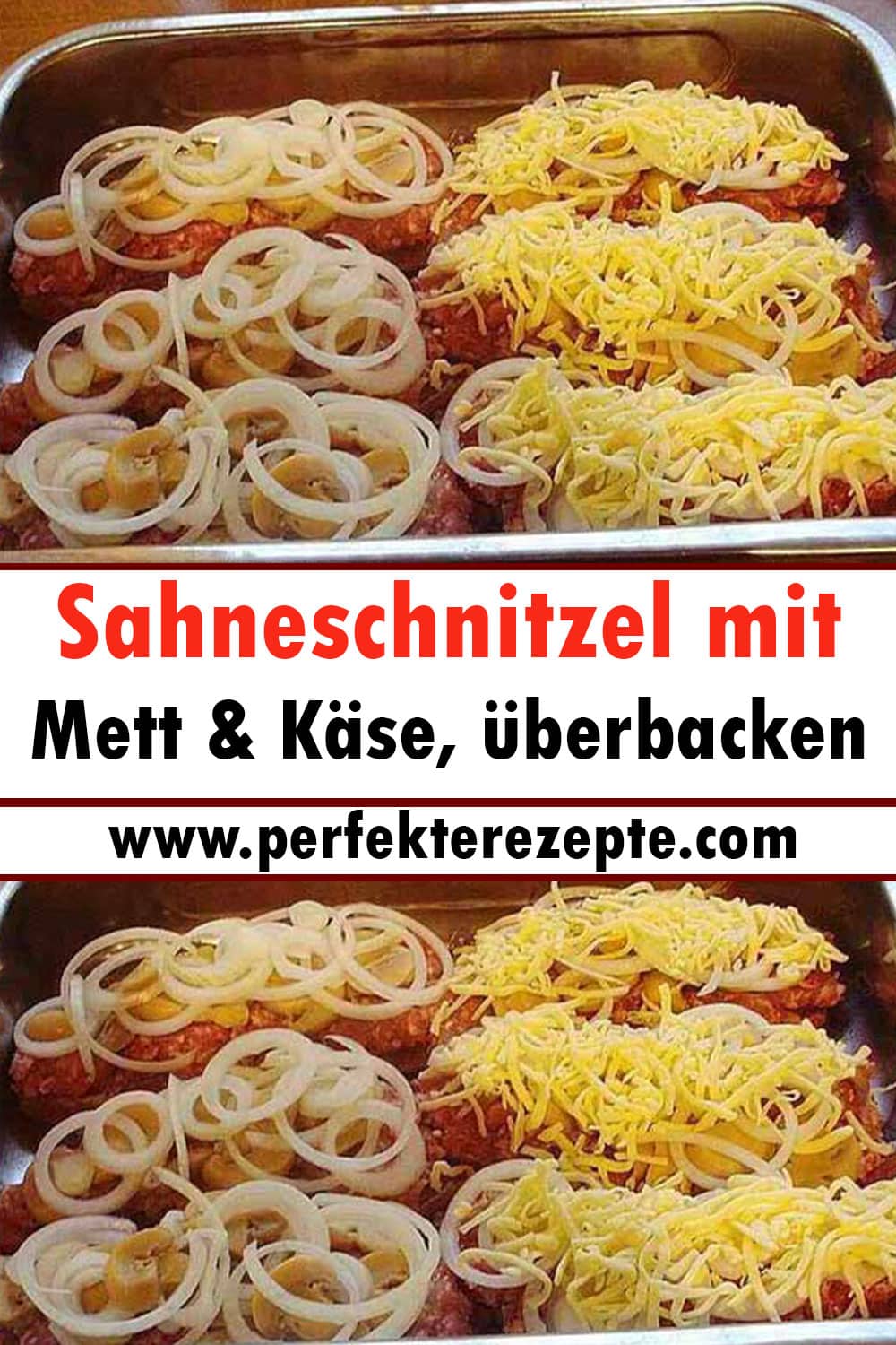 Sahneschnitzel mit Mett & Käse Rezept, überbacken