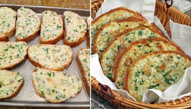 Überbackenes Brot mit gebackenem Knoblauch Rezept