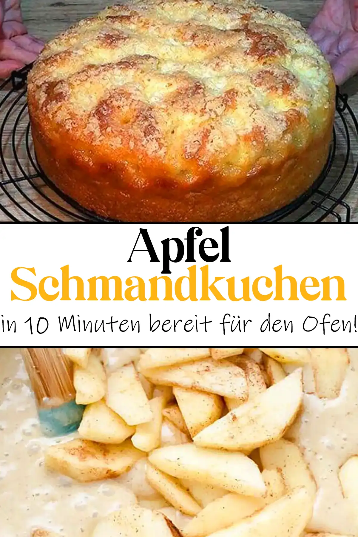 Apfel Schmandkuchen Rezept in 10 Minuten bereit für den Ofen!