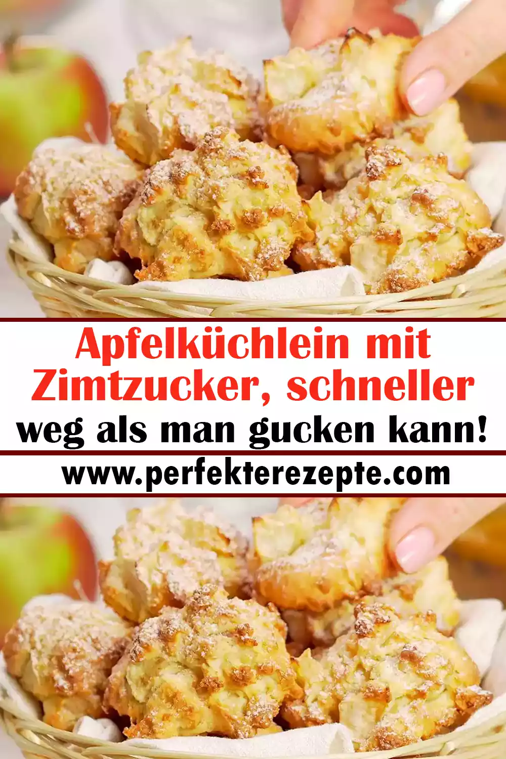 Apfelküchlein mit Zimtzucker Rezept, schneller weg als man gucken kann!