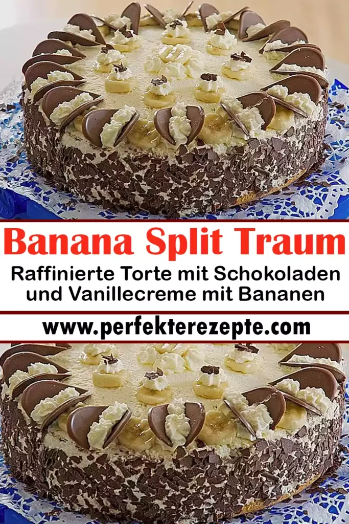 Banana Split Traum Rezept: Raffinierte Torte mit Schokoladen und Vanillecreme mit Bananen