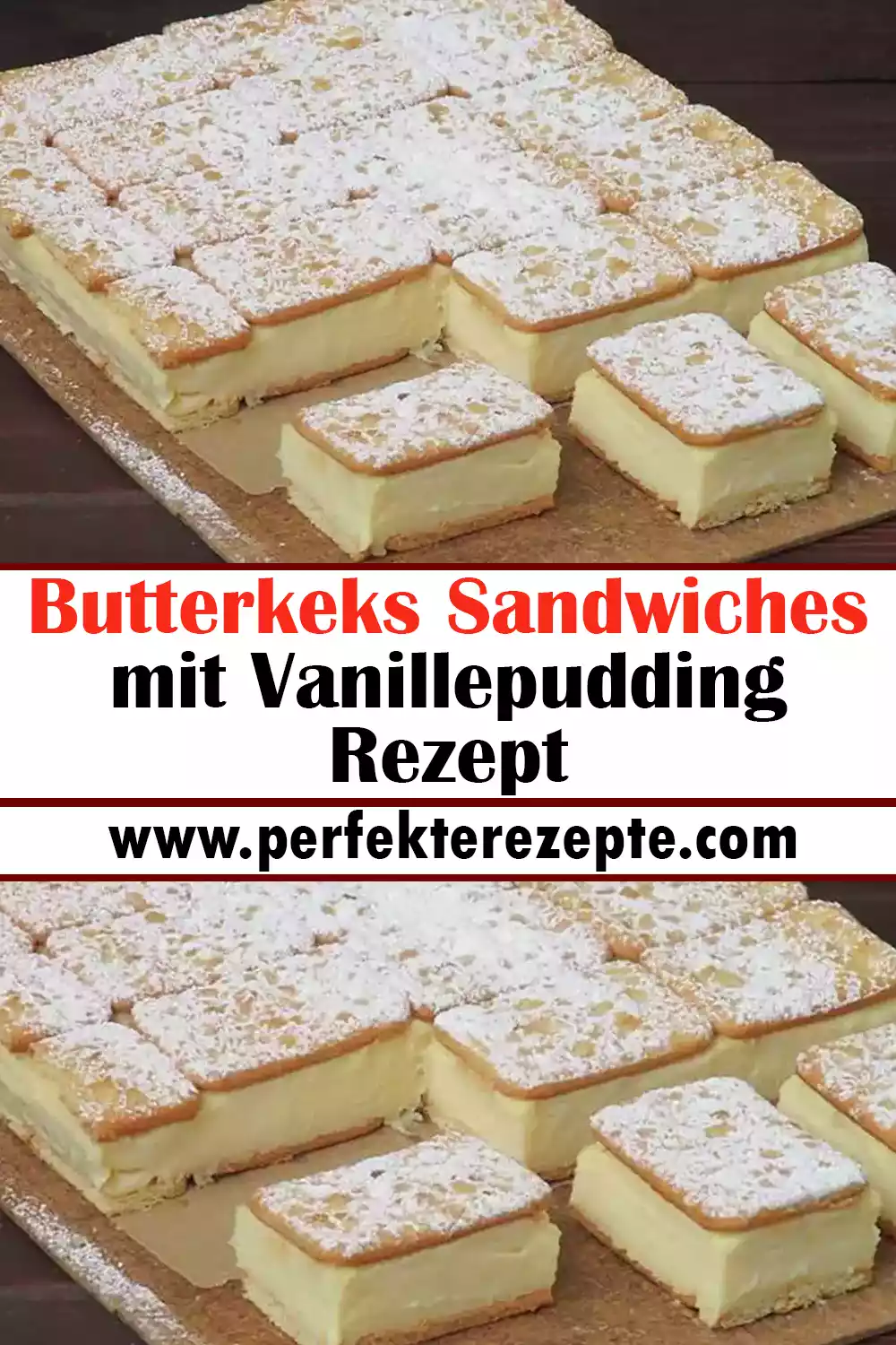 Butterkeks Sandwiches mit Vanillepudding Rezept