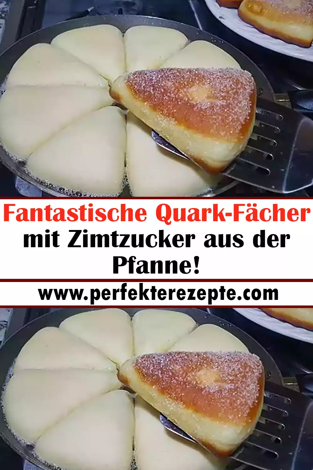 Fantastische Quark-Fächer Rezept mit Zimtzucker aus der Pfanne!