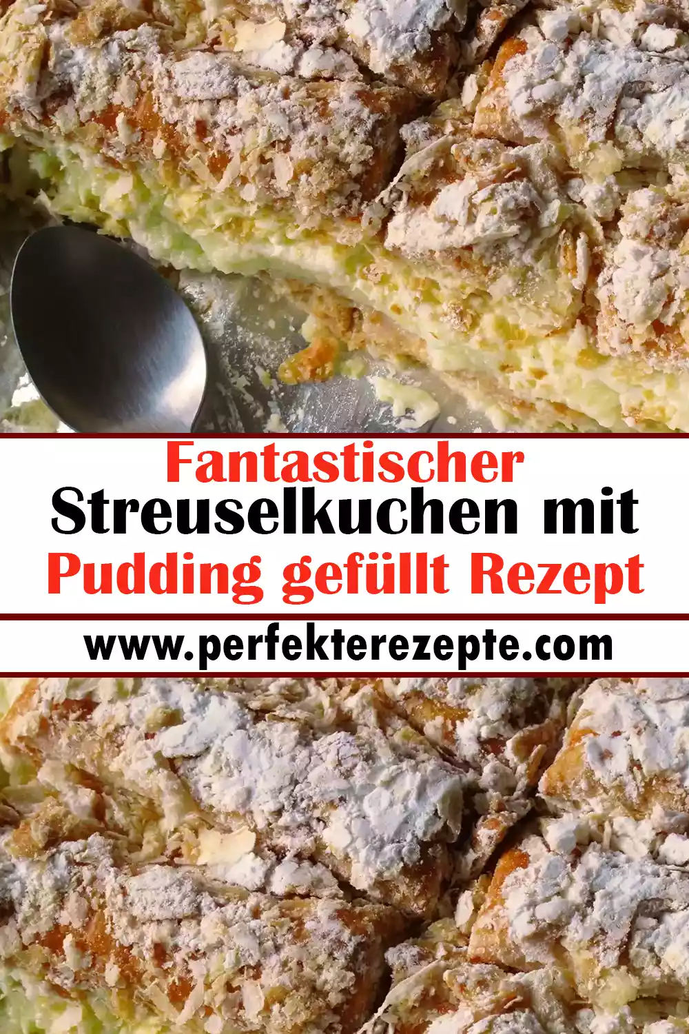 Fantastischer Streuselkuchen mit Pudding gefüllt Rezept
