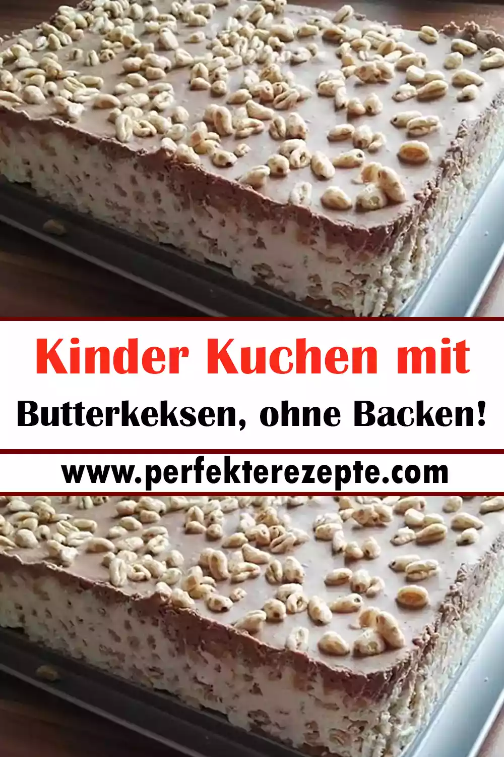 Kinder Kuchen mit Butterkeksen Rezept, ohne Backen!