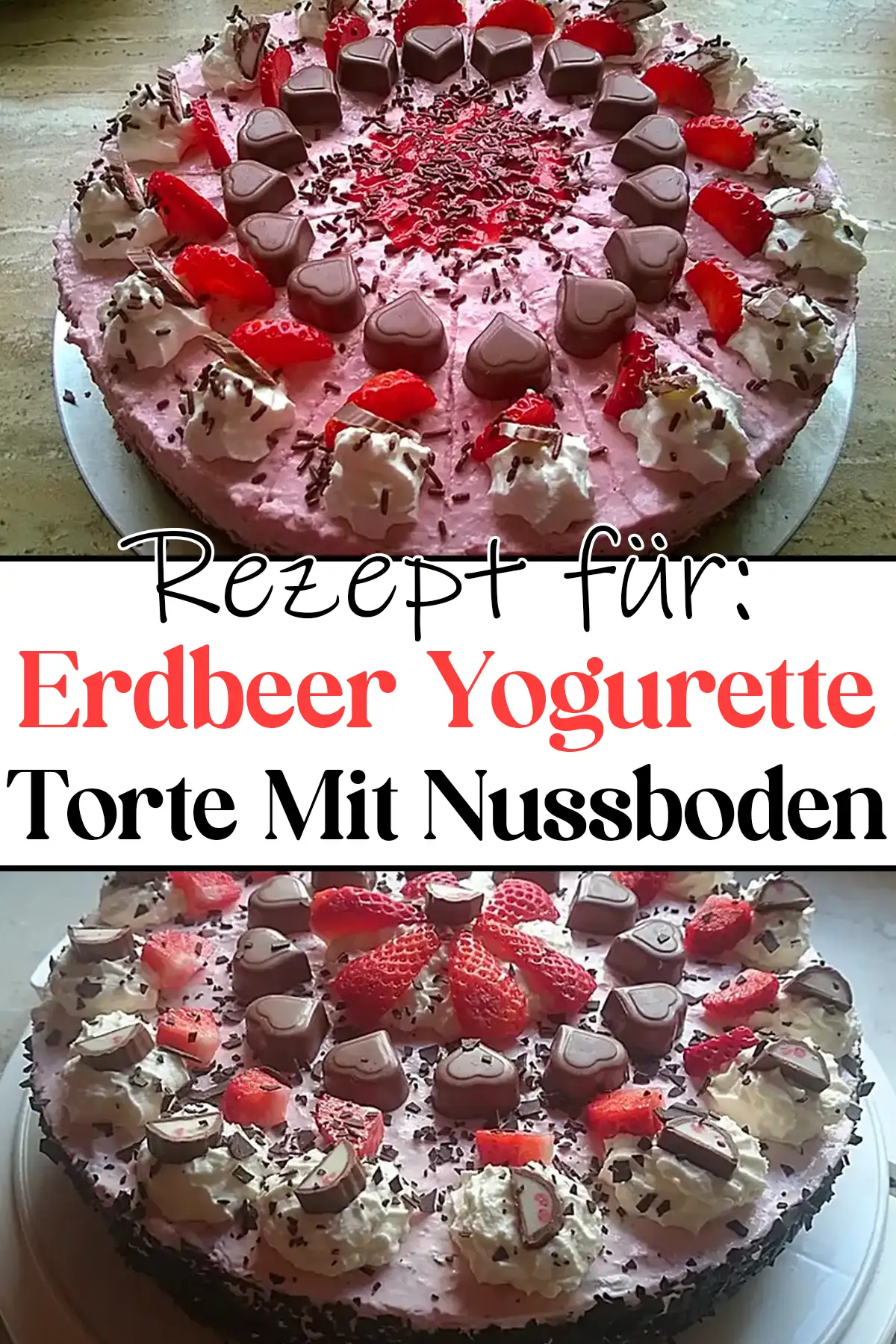 Lecker Erdbeer Yogurette Torte Mit Nussboden Rezept