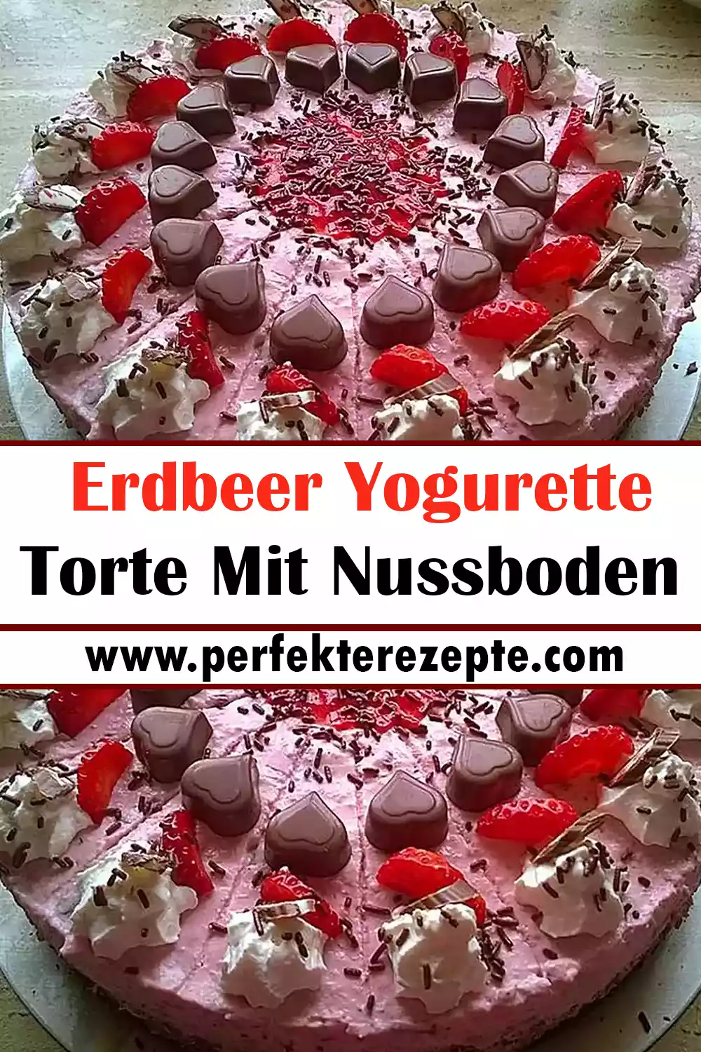 Lecker Erdbeer Yogurette Torte Mit Nussboden Rezept