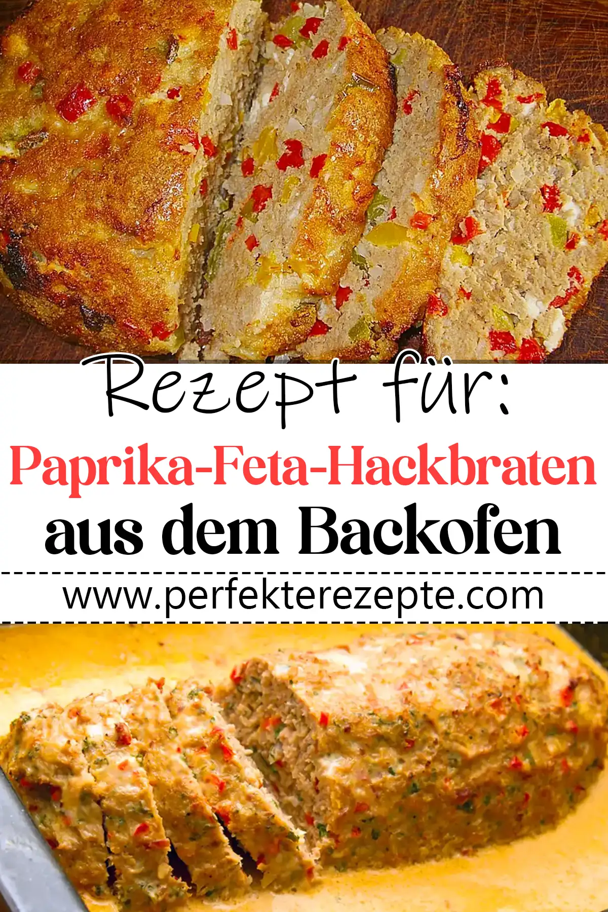 Paprika-Feta-Hackbraten aus dem Backofen Rezept