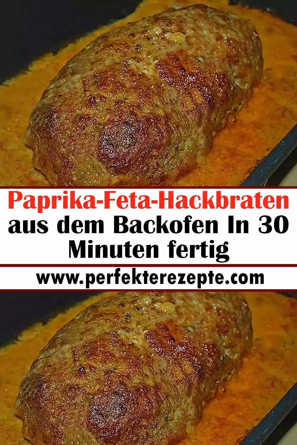 Paprika-Feta-Hackbraten aus dem Backofen Rezept In 30 Minuten fertig