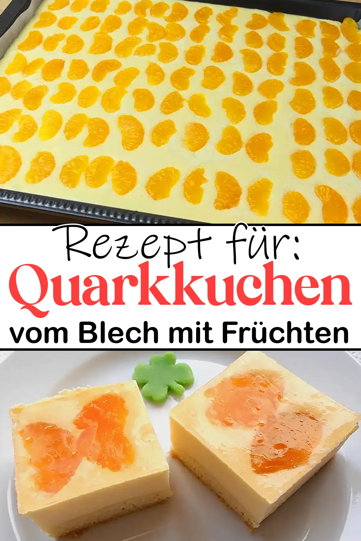 Quarkkuchen vom Blech mit Früchten rezept