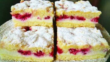 Raspelkuchen Mit Himbeeren Und Pudding Rezept, Ein Traum!