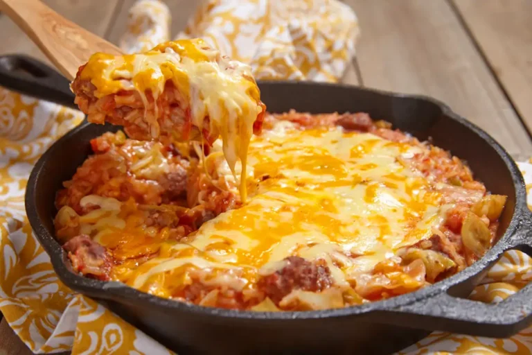 Reis Hackfleisch Auflauf Mit Geschmolzenem Käse Rezept