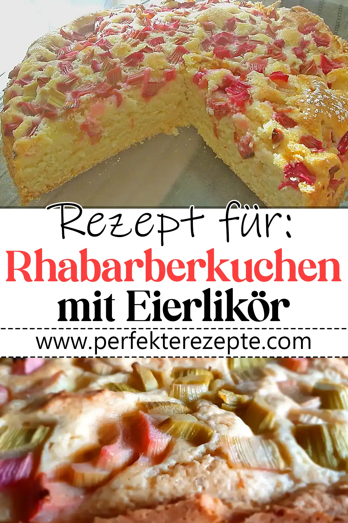 Rhabarberkuchen mit Eierlikör Rezept