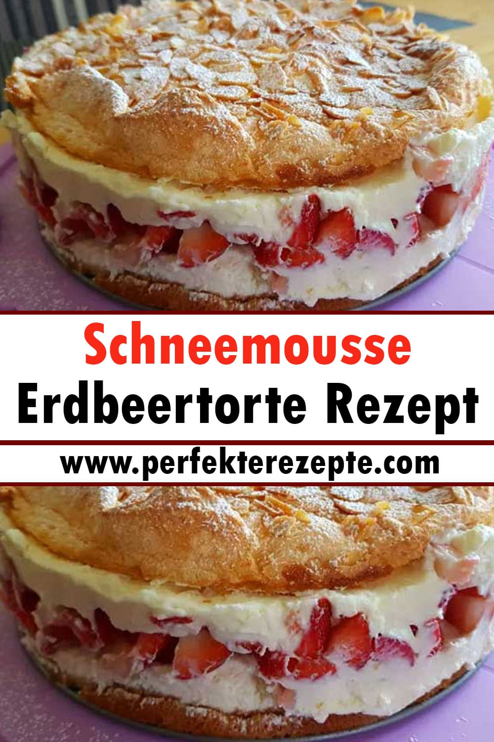 Schneemousse-Erdbeertorte Rezept