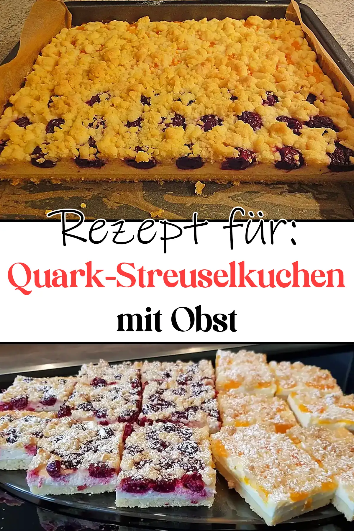 Schneller Quark-Streuselkuchen mit Obst Rezept