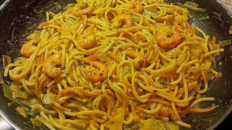 Spaghetti mit scharfer Garnelen-Sahne-Soße Rezept