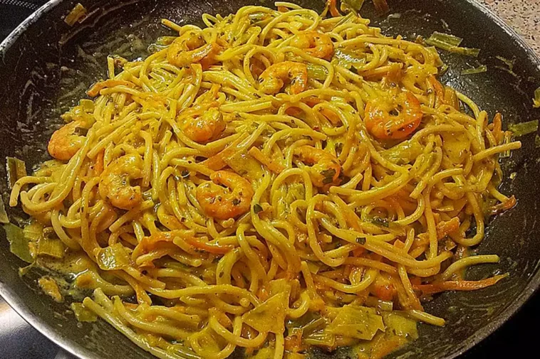 Spaghetti mit scharfer Garnelen-Sahne-Soße Rezept