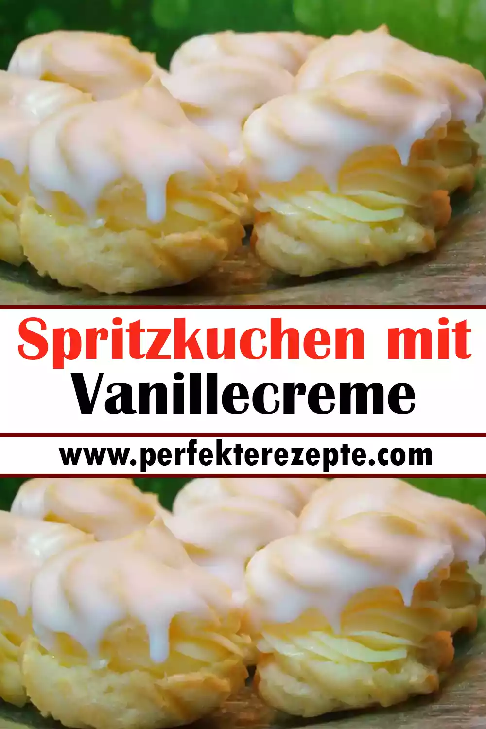 Spritzkuchen mit Vanillecreme Rezept