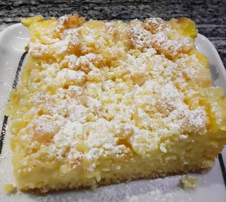 Versunkener Streuselkuchen mit Vanillepudding Rezept