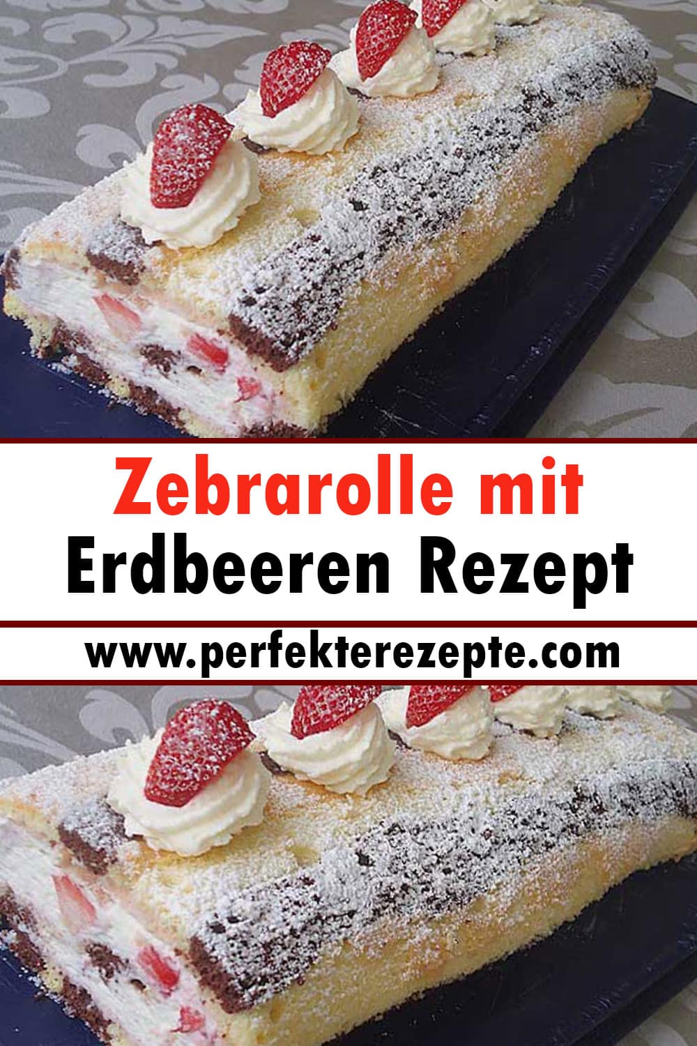 Zebrarolle mit Erdbeeren Rezept