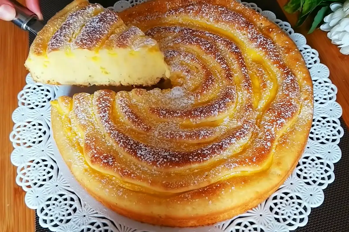 Apfelkuchen mit Vanillepudding Rezept, es schmilzt einfach im Mund