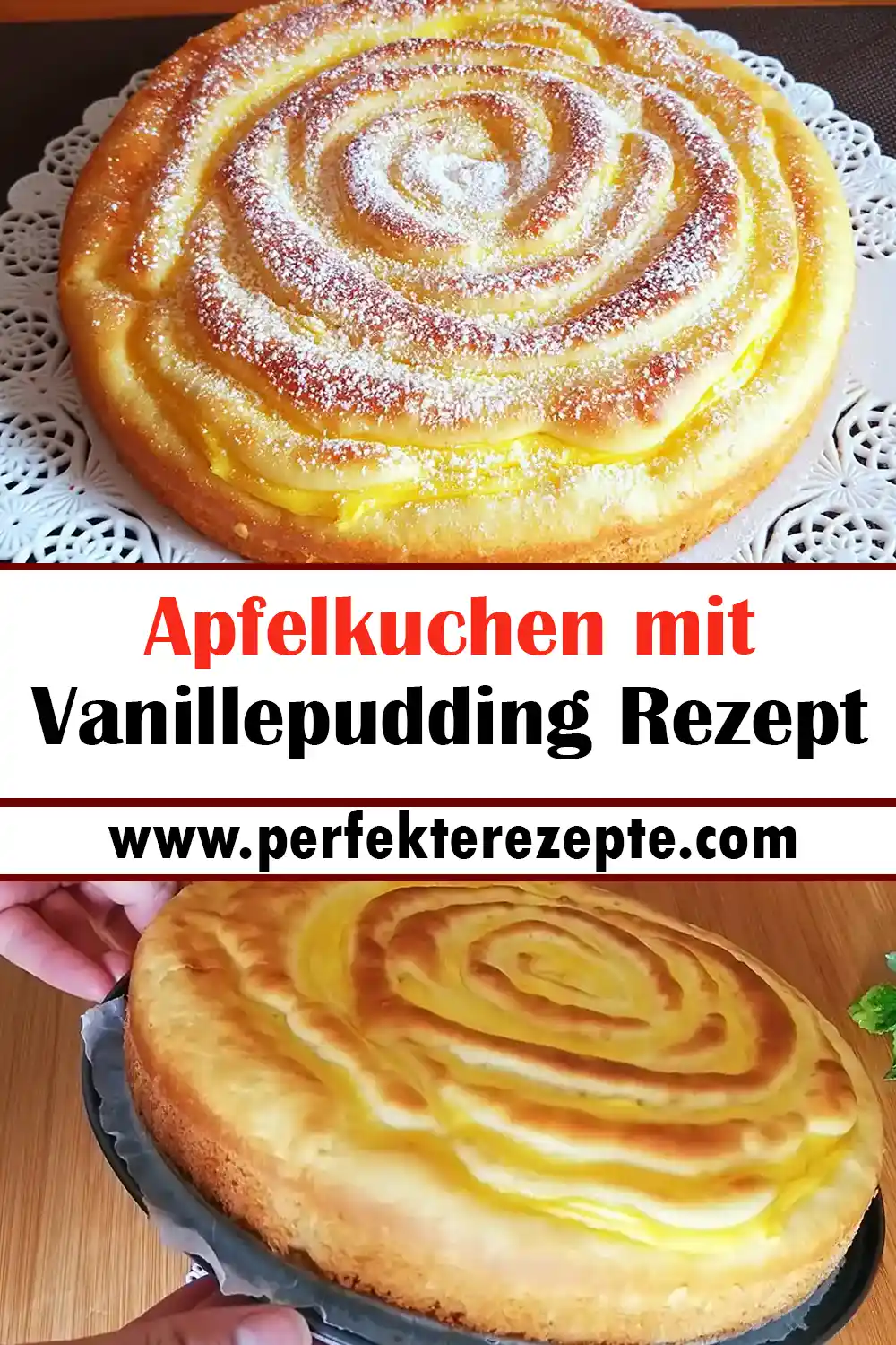 Apfelkuchen mit Vanillepudding Rezept, es schmilzt einfach im Mund
