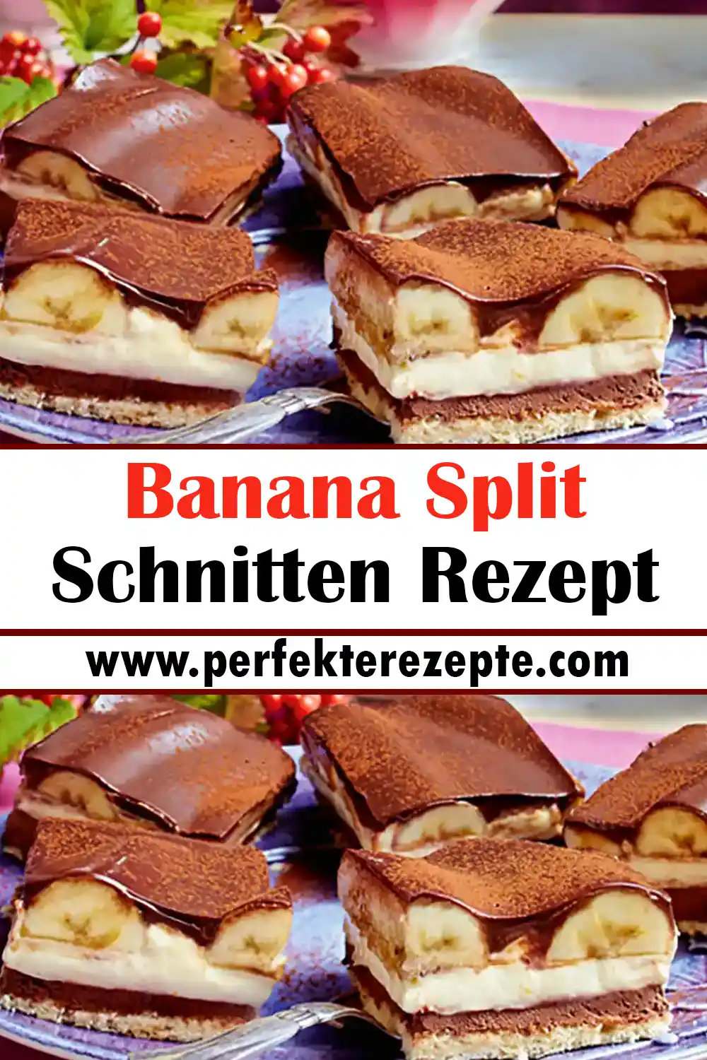 Banana Split Schnitten Rezept