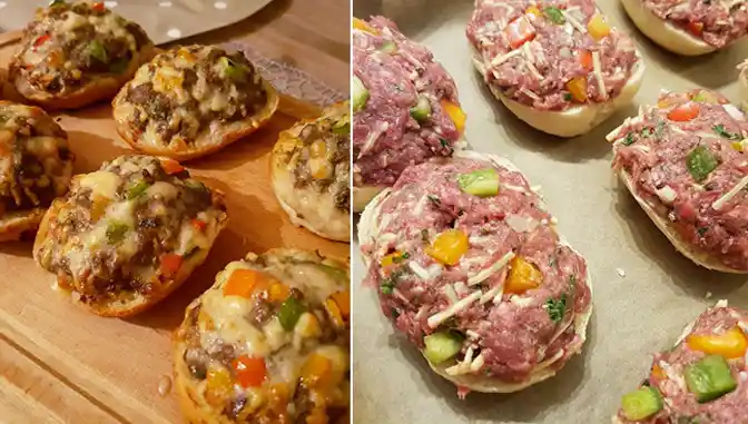 Hackbrötchen aus Toastbrötchen und Rinderhack Rezept