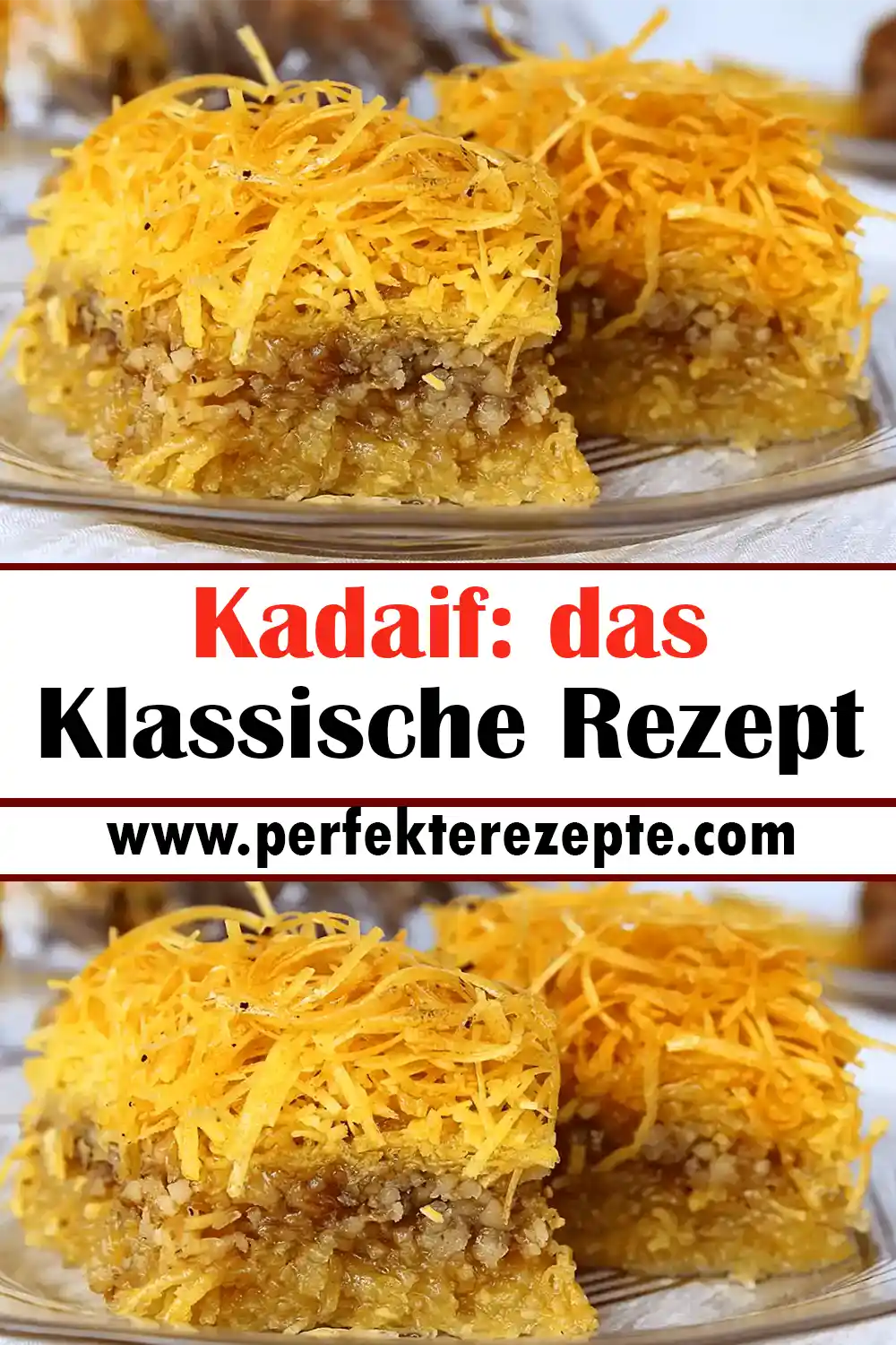 Kadaif: das Klassische Rezept, Orientalisches Dessert von den Zutaten für Baklava sehr ähnlich, aber dennoch etwas ganz anderes.