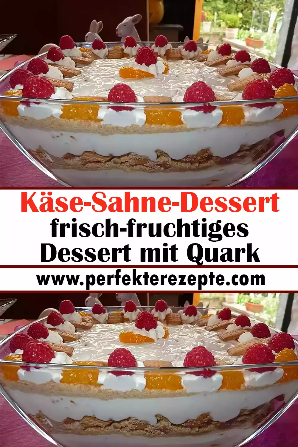 Käse-Sahne-Dessert Rezept: frisch-fruchtiges Dessert mit Quark