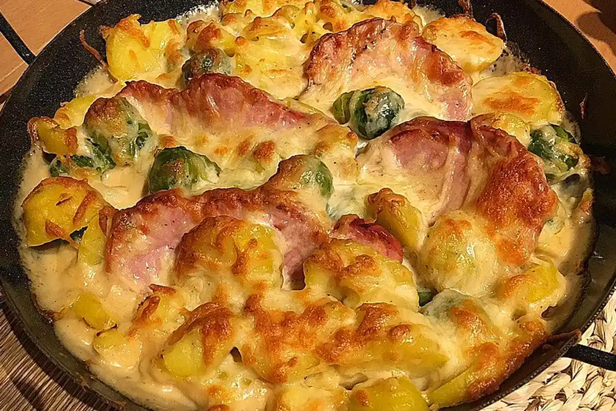 Kasseler-Rosenkohl-Auflauf Rezept