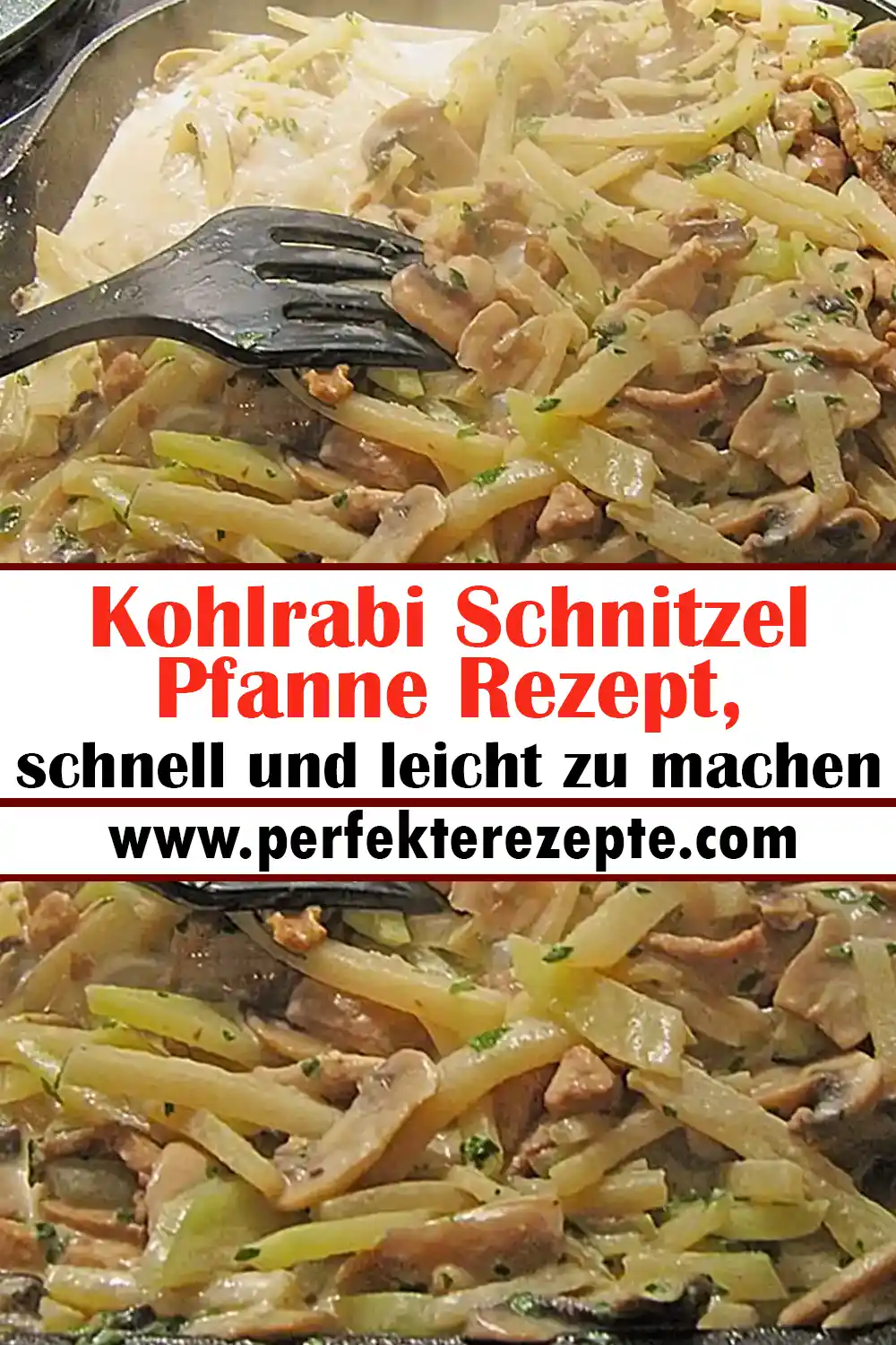 Kohlrabi Schnitzel Pfanne Rezept, schnell und leicht zu machen