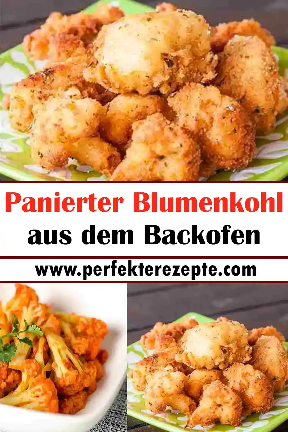 Panierter Blumenkohl aus dem Backofen Rezept