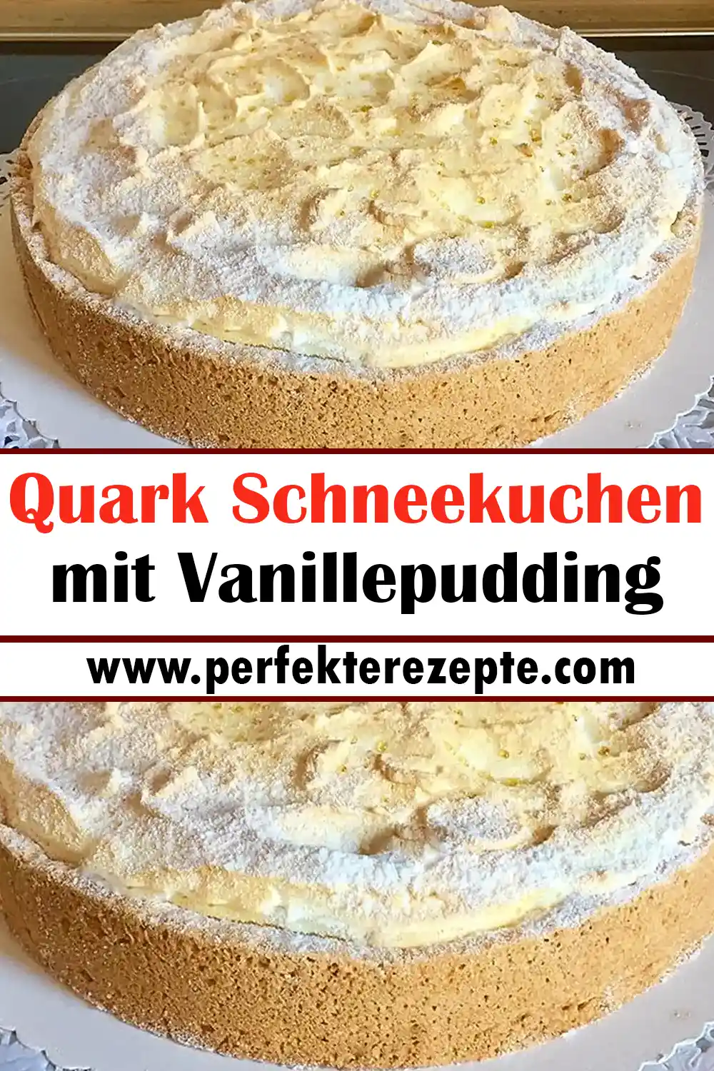 Quark Schneekuchen mit Vanillepudding Rezept