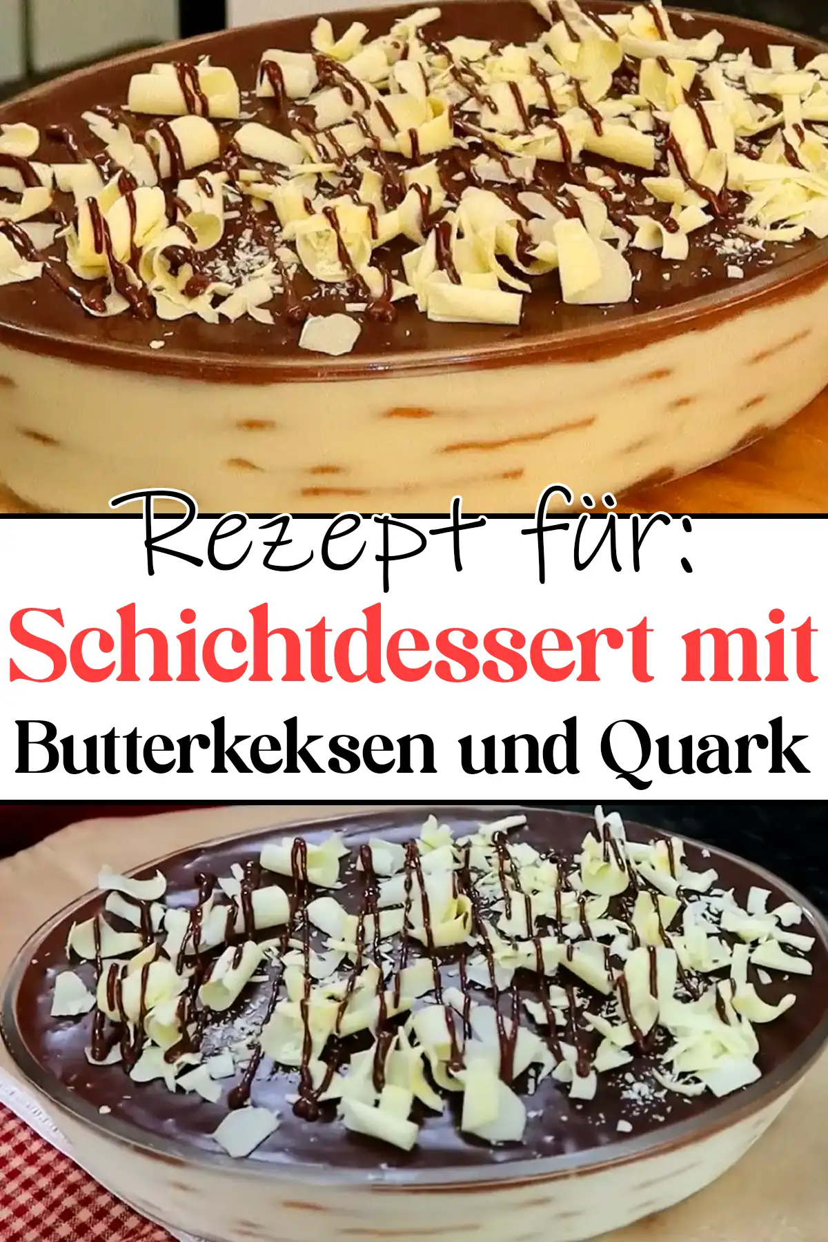 Schichtdessert mit Butterkeksen und Quark Rezept, einfach super lecker!