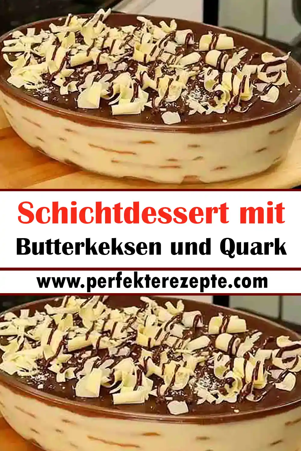 Schichtdessert mit Butterkeksen und Quark Rezept, einfach super lecker!