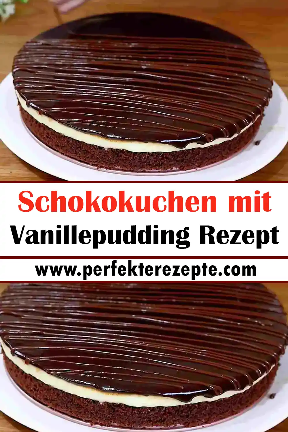 Schokokuchen mit Vanillepudding Rezept