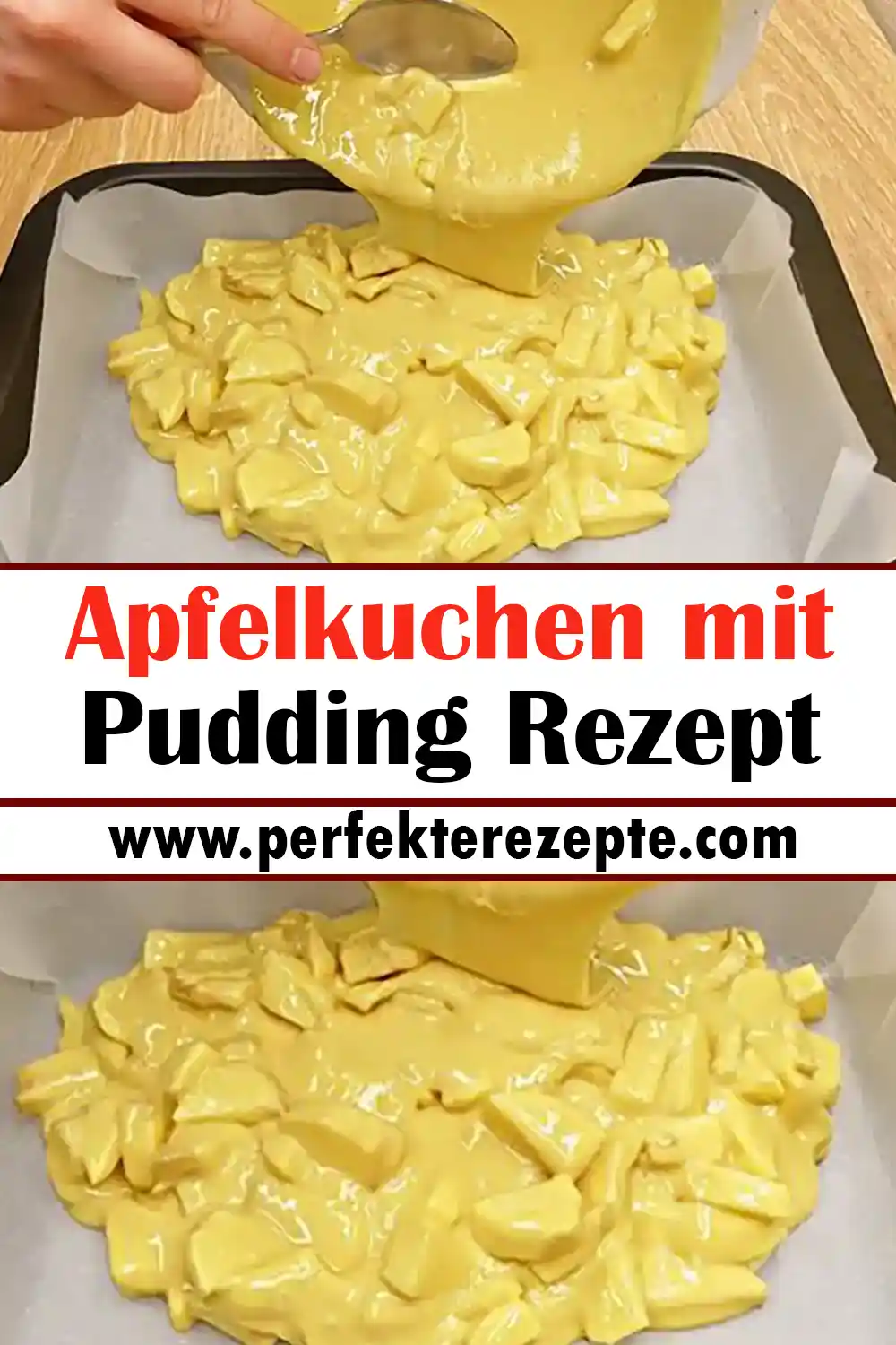 Apfelkuchen mit Pudding Rezept