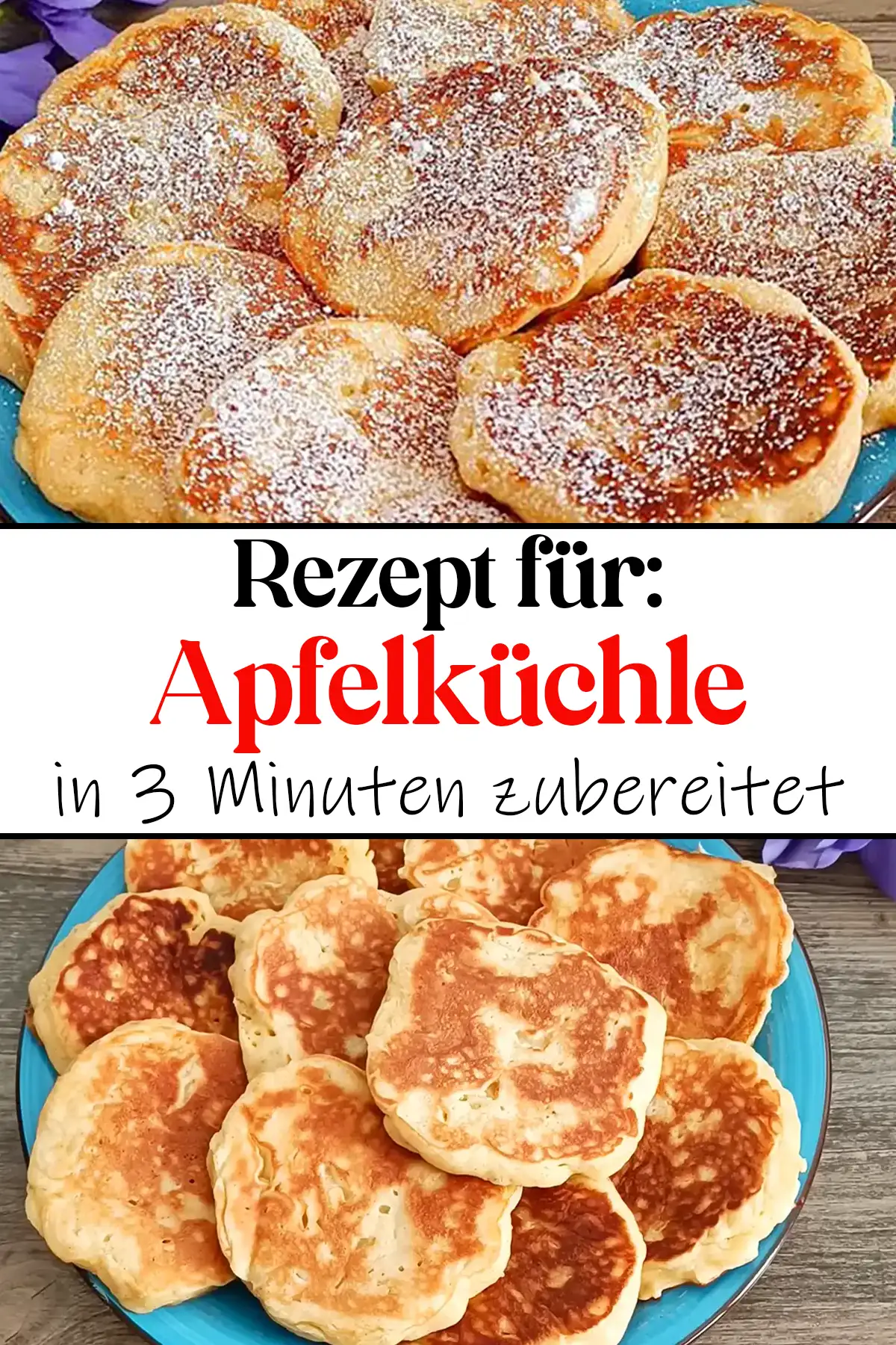 Apfelküchle Rezept in 3 Minuten zubereitet, Superlecker!