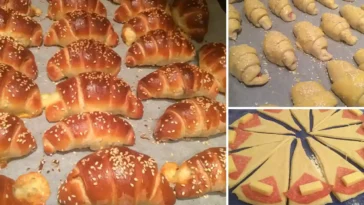 Croissants mit Salami und Käse gefüllt Rezept