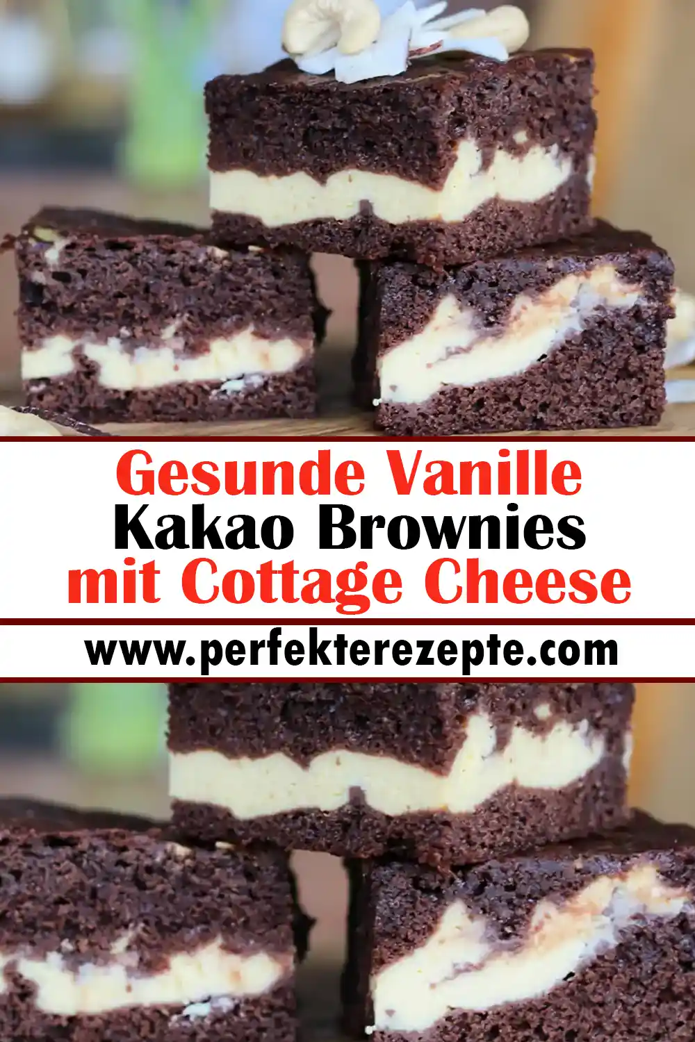 Gesunde Vanille-Kakao-Brownies mit Cottage Cheese Rezept