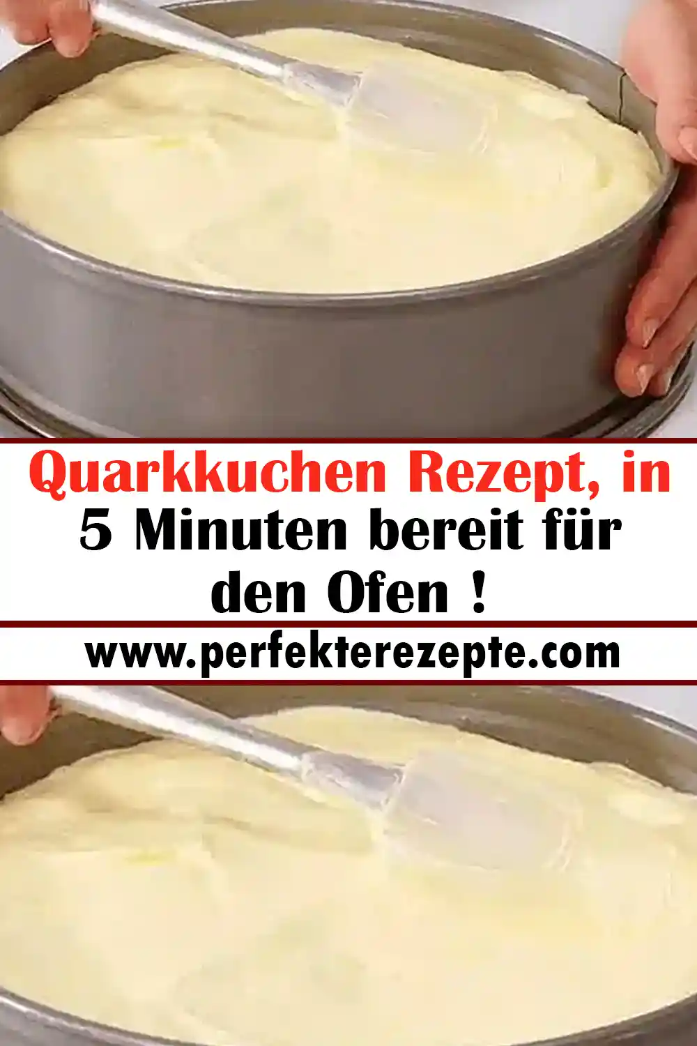 Quarkkuchen Rezept, in 5 Minuten bereit für den Ofen !