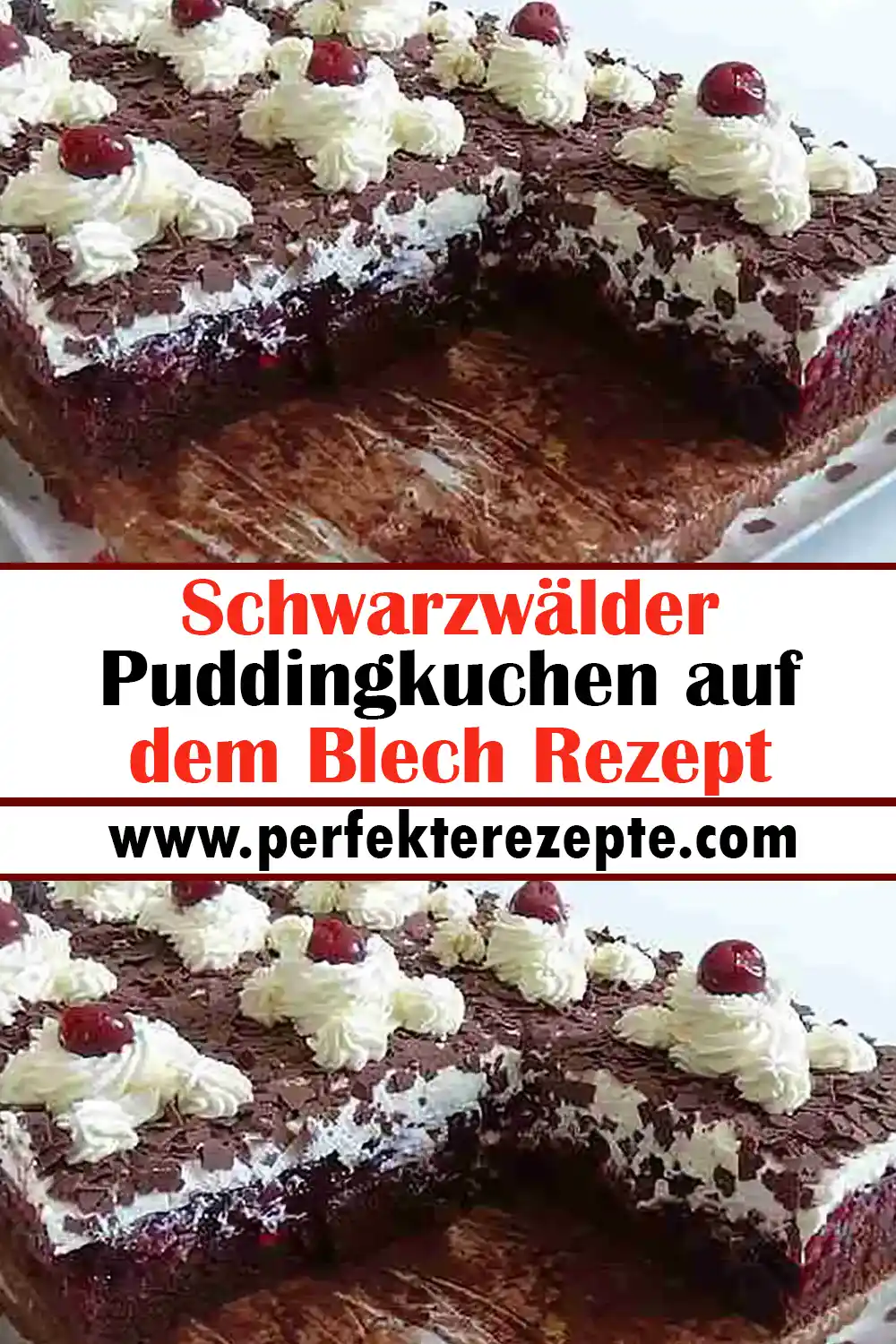 Schwarzwälder Puddingkuchen auf dem Blech Rezept