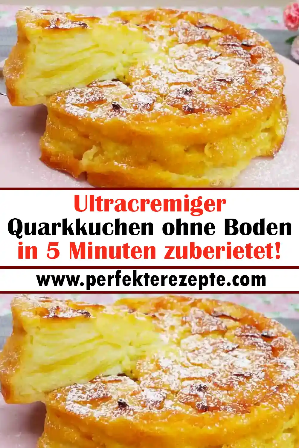 Ultracremiger Quarkkuchen ohne Boden Rezept in 5 Minuten zuberietet!