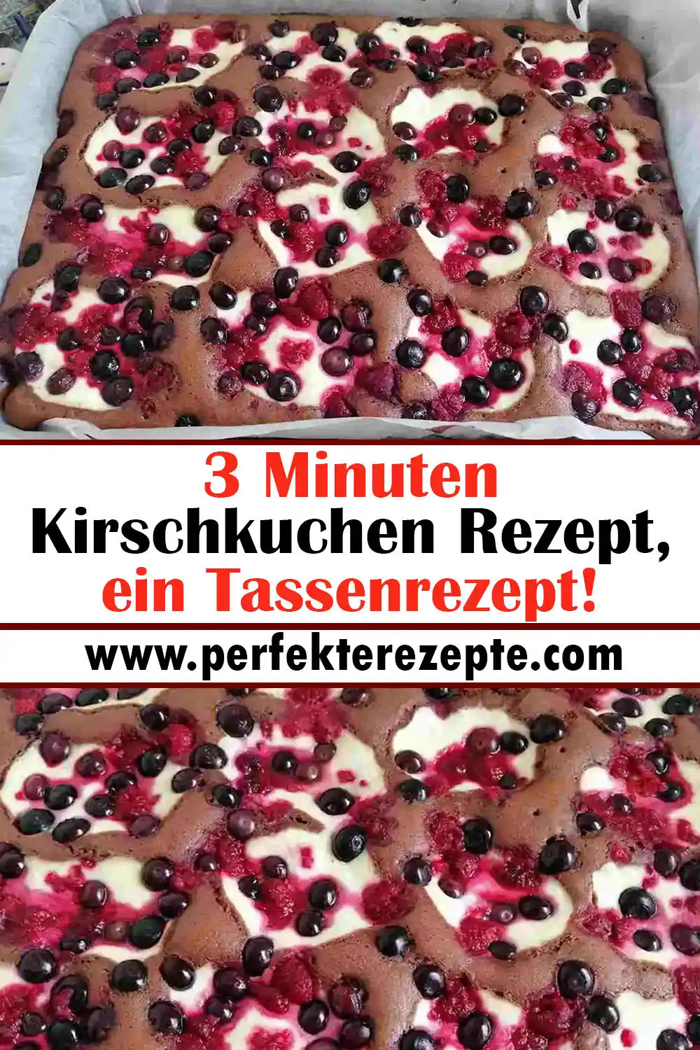 3 Minuten Kirschkuchen Rezept, ein Tassenrezept!